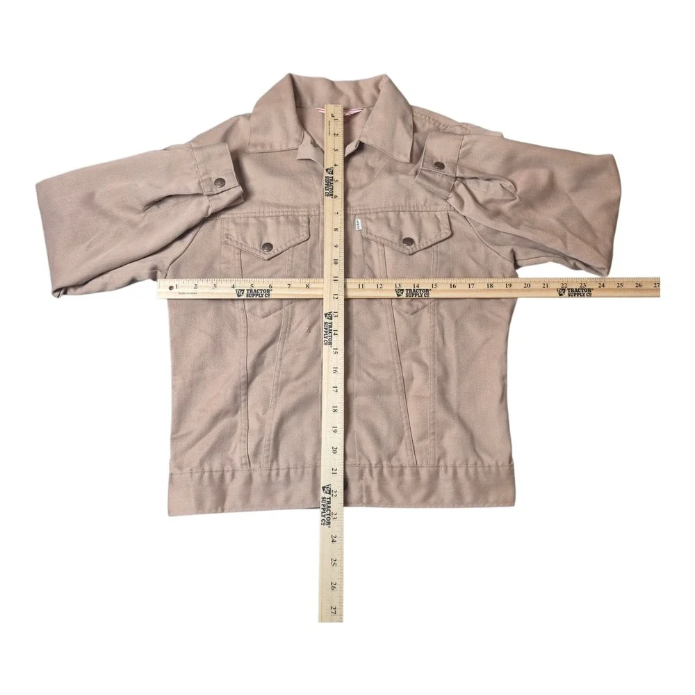 VTG Levi's Tan Work Jacket Trucker Style Button Front Men's 38 Small‎ - Picture 4 of 7